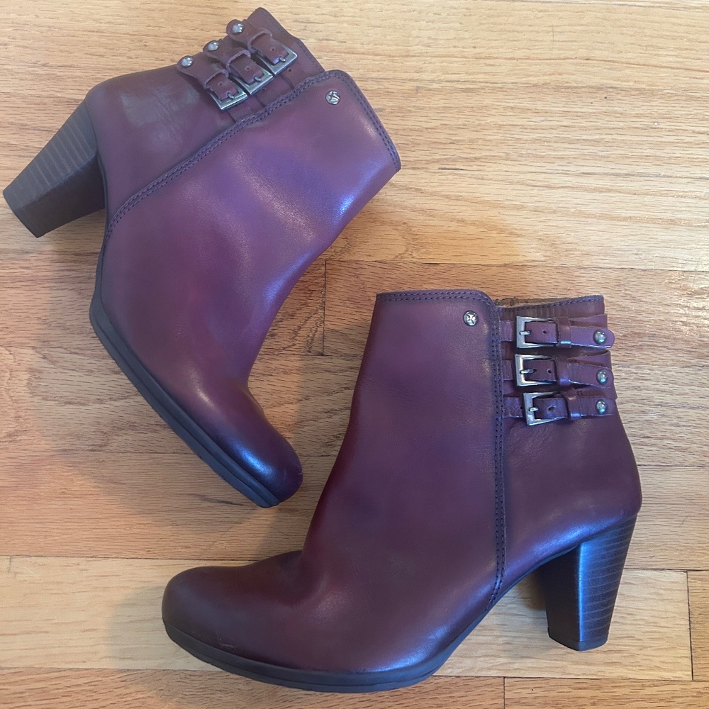 PIKOLINOS red leather booties, size 38